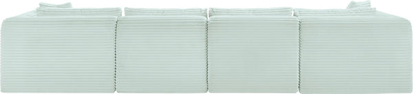 Meridian Furniture Shaggy Mint Corduroy Modular Sectional Five Piece Performance Fabric Living Room Sofa Set 641Mint-Sec5A