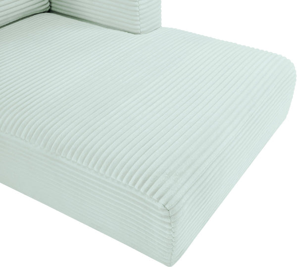 Meridian Furniture Shaggy Five Piece Modular Sectional Mint Corduroy Performance Fabric Plush Living Room 641Mint-Sec5E