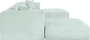 Meridian Furniture Shaggy Six Piece Modular Sectional Mint Corduroy Performance Fabric Plush Family Room 641Mint-Sec6E
