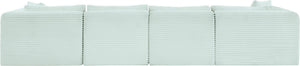 Meridian Furniture Shaggy Six Piece Modular Sectional Mint Corduroy Performance Fabric Plush Family Room 641Mint-Sec6E