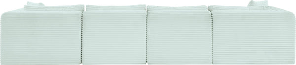 Meridian Furniture Shaggy Six Piece Modular Sectional Mint Corduroy Performance Fabric Plush Family Room 641Mint-Sec6E