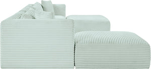 Meridian Furniture Shaggy Seven Piece Modular Sectional in Stain Resistant Mint Corduroy Performance Fabric 641Mint-Sec7C