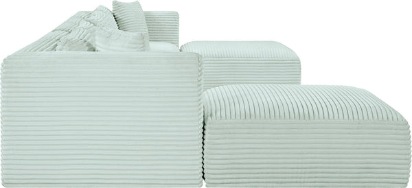 Meridian Furniture Shaggy Seven Piece Modular Sectional in Stain Resistant Mint Corduroy Performance Fabric 641Mint-Sec7C
