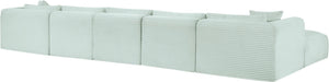 Meridian Furniture Shaggy Seven Piece Modular Sectional in Stain Resistant Mint Corduroy Performance Fabric 641Mint-Sec7C