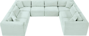 Meridian Furniture Shaggy 8 Piece Modular Sectional Corduroy Upholstered Sofa for Eclectic Living Rooms 641Mint-Sec8A