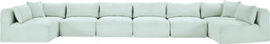 Meridian Furniture Shaggy 8 Piece Modular Sectional Corduroy Upholstered Sofa for Open Living Spaces 641Mint-Sec8B