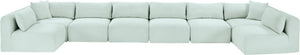 Meridian Furniture Shaggy 8 Piece Modular Sectional Corduroy Upholstered Sofa for Open Living Spaces 641Mint-Sec8B