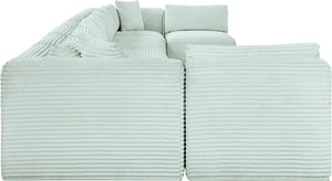 Meridian Furniture Shaggy Nine Piece Modular Sectional Plush Corduroy Upholstery for Large Living Rooms 641Mint-Sec9A
