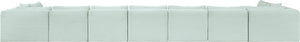 Meridian Furniture Shaggy Nine Piece Modular Sectional Plush Corduroy Upholstery for Large Living Rooms 641Mint-Sec9A