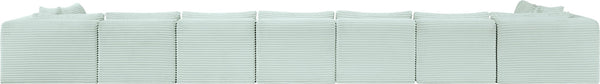Meridian Furniture Shaggy Nine Piece Modular Sectional Plush Corduroy Upholstery for Large Living Rooms 641Mint-Sec9A