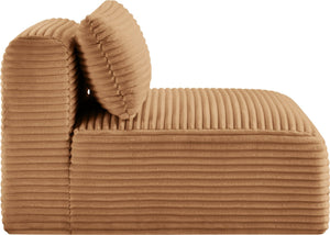 Meridian Furniture Shaggy Corduroy Armless Modular Chair with Plush Foam and Stain Resistant Performance Fabric Saddle 641Saddle-Armless
