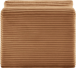 Meridian Furniture Shaggy Corduroy Armless Modular Chair with Plush Foam and Stain Resistant Performance Fabric Saddle 641Saddle-Armless
