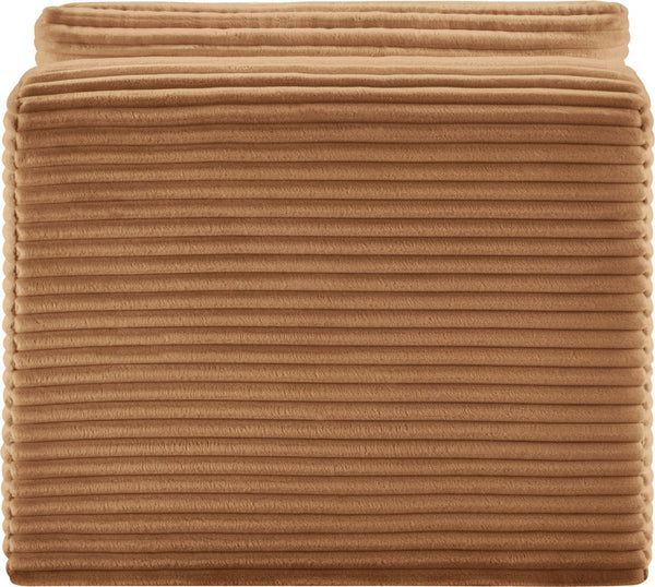 Meridian Furniture Shaggy Corduroy Armless Modular Chair with Plush Foam and Stain Resistant Performance Fabric Saddle 641Saddle-Armless