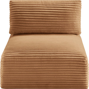 Meridian Furniture Shaggy Corduroy Armless Modular Chair with Plush Foam and Stain Resistant Performance Fabric Saddle 641Saddle-Armless