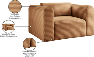 Meridian Furniture Shaggy Corduroy Accent Chair with Plush Foam Seating and Modular Design for Living Room Decor Saddle 641Saddle-Chair