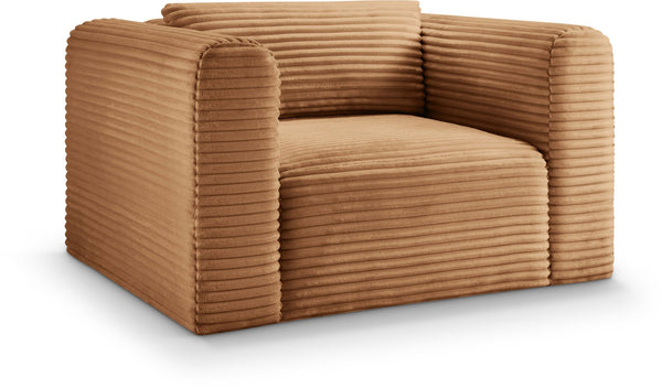 Meridian Furniture Shaggy Corduroy Accent Chair with Plush Foam Seating and Modular Design for Living Room Decor Saddle 641Saddle-Chair