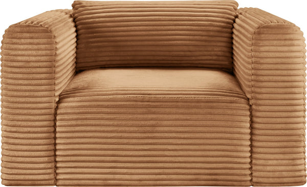 Meridian Furniture Shaggy Corduroy Accent Chair with Plush Foam Seating and Modular Design for Living Room Decor Saddle 641Saddle-Chair