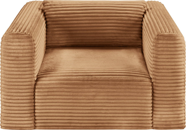 Meridian Furniture Shaggy Corduroy Accent Chair with Plush Foam Seating and Modular Design for Living Room Decor Saddle 641Saddle-Chair