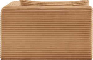 Meridian Furniture Shaggy Corduroy Modular Chaise Lounge Plush Foam Seating for Living Room Sectional Setup Saddle 641Saddle-Chaise