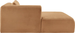 Meridian Furniture Shaggy Corduroy Modular Chaise Lounge Plush Foam Seating for Living Room Sectional Setup Saddle 641Saddle-Chaise