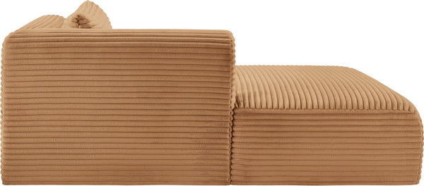 Meridian Furniture Shaggy Corduroy Modular Chaise Lounge Plush Foam Seating for Living Room Sectional Setup Saddle 641Saddle-Chaise