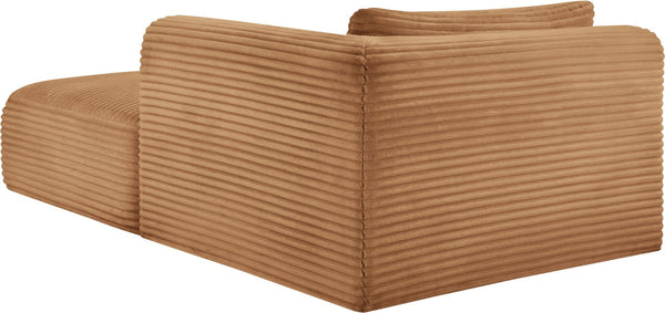 Meridian Furniture Shaggy Corduroy Modular Chaise Lounge Plush Foam Seating for Living Room Sectional Setup Saddle 641Saddle-Chaise