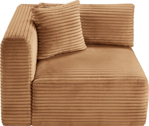 Meridian Furniture Shaggy Corduroy Modular Corner Chair with Plush Foam and Stain Resistant Performance Fabric Saddle 641Saddle-Corner
