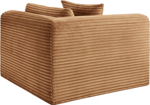 Meridian Furniture Shaggy Corduroy Modular Corner Chair with Plush Foam and Stain Resistant Performance Fabric Saddle 641Saddle-Corner