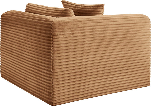 Meridian Furniture Shaggy Corduroy Modular Corner Chair with Plush Foam and Stain Resistant Performance Fabric Saddle 641Saddle-Corner