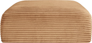 Meridian Furniture Shaggy Corduroy Square Ottoman Plush Modular Linking Design for Living Room Seating Saddle 641Saddle-Ott