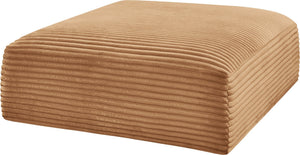 Meridian Furniture Shaggy Corduroy Square Ottoman Plush Modular Linking Design for Living Room Seating Saddle 641Saddle-Ott
