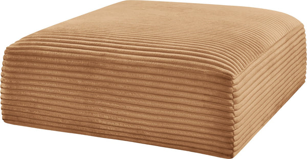 Meridian Furniture Shaggy Corduroy Square Ottoman Plush Modular Linking Design for Living Room Seating Saddle 641Saddle-Ott