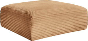 Meridian Furniture Shaggy Corduroy Square Ottoman Plush Modular Linking Design for Living Room Seating Saddle 641Saddle-Ott