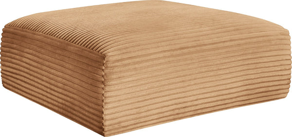 Meridian Furniture Shaggy Corduroy Square Ottoman Plush Modular Linking Design for Living Room Seating Saddle 641Saddle-Ott