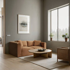 Meridian Furniture Shaggy Corduroy Modular Sofa Plush Performance Fabric Stain Resistant Living Room Seating Saddle 78 inches 641Saddle-S78
