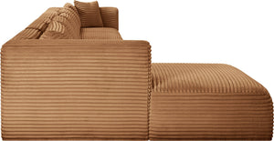 Meridian Furniture Shaggy Six Piece Modular Sectional Corduroy Performance Fabric Living Room Sofa Set 641Saddle-Sec6G