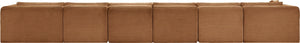 Meridian Furniture Shaggy Six Piece Modular Sectional Corduroy Performance Fabric Living Room Sofa Set 641Saddle-Sec6G