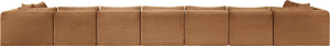 Meridian Furniture Shaggy Nine Piece Modular Sectional Plush Corduroy Fabric for Spacious Living Rooms 641Saddle-Sec9A