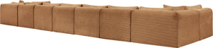 Meridian Furniture Shaggy Nine Piece Modular Sectional Plush Corduroy Fabric for Spacious Living Rooms 641Saddle-Sec9A
