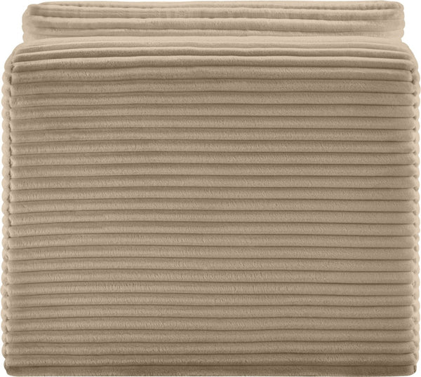 Meridian Furniture Shaggy Corduroy Armless Modular Chair with Plush Foam and Stain Resistant Performance Fabric Taupe 641Taupe-Armless