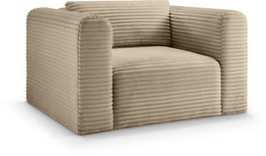 Meridian Furniture Shaggy Corduroy Accent Chair with Plush Foam Seating and Modular Design for Living Room Decor Taupe 641Taupe-Chair