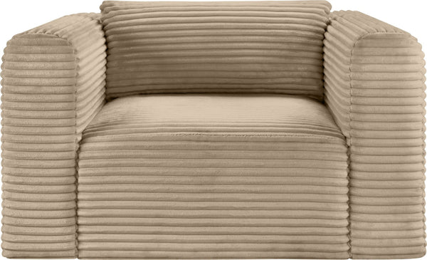 Meridian Furniture Shaggy Corduroy Accent Chair with Plush Foam Seating and Modular Design for Living Room Decor Taupe 641Taupe-Chair