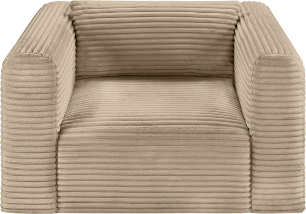 Meridian Furniture Shaggy Corduroy Accent Chair with Plush Foam Seating and Modular Design for Living Room Decor Taupe 641Taupe-Chair
