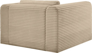 Meridian Furniture Shaggy Corduroy Accent Chair with Plush Foam Seating and Modular Design for Living Room Decor Taupe 641Taupe-Chair