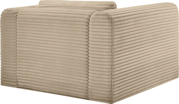 Meridian Furniture Shaggy Corduroy Accent Chair with Plush Foam Seating and Modular Design for Living Room Decor Taupe 641Taupe-Chair