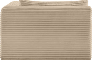 Meridian Furniture Shaggy Corduroy Modular Chaise Lounge Plush Foam Seating for Living Room Sectional Setup Taupe 641Taupe-Chaise
