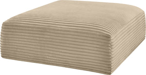 Meridian Furniture Shaggy Corduroy Square Ottoman Plush Modular Linking Design for Living Room Seating Taupe 641Taupe-Ott