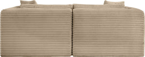 Meridian Furniture Shaggy Corduroy Modular Sofa Plush Performance Fabric Stain Resistant Living Room Seating Taupe 78 inches 641Taupe-S78