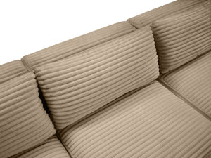 Meridian Furniture Shaggy Four Piece Modular Sectional in Plush Corduroy Performance Fabric for Living Rooms 641Taupe-Sec4C