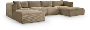 Meridian Furniture Shaggy Taupe Corduroy Modular Sectional Sofa with Stain Resistant Performance Fabric 641Taupe-Sec5E